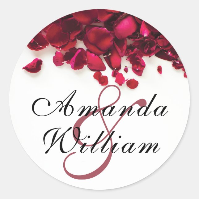 Adesivo Casamento Personalizado do Rosa vermelha (Frente)