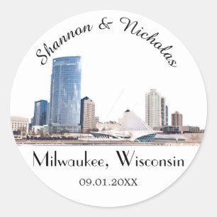 Adesivo Casamento Personalizado do Skyline Milwaukee