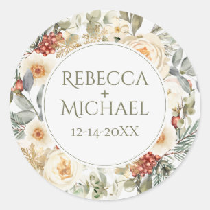 Adesivo Casamento Personalizado dos Florais de inverno Ele