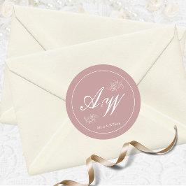 Adesivo Casamento Personalizado Dusty Pink e White