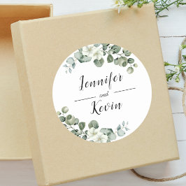 Adesivo Casamento Personalizado Elegante Eucalyptus