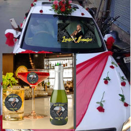 Adesivo Casamento Personalizado Elegante Moderno do Golden