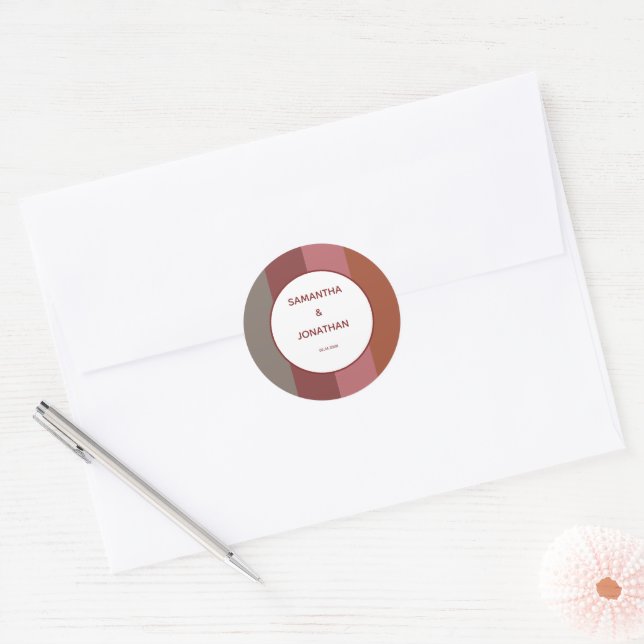 Adesivo Casamento Personalizado em Striped Bauhaus (Envelope)