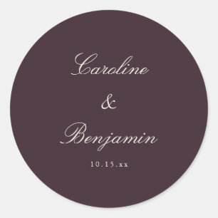Adesivo Casamento Personalizado Escrito em Plum Clássico E