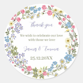 Adesivo Casamento Personalizado Floral Elegante