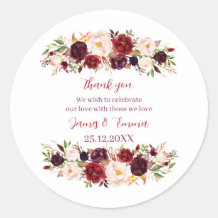 Adesivo Casamento Personalizado Florral Elegante