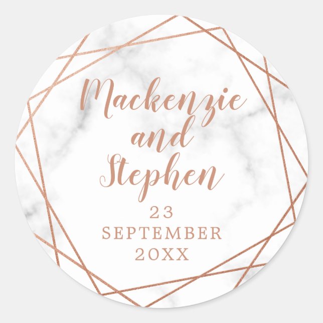 Adesivo Casamento Personalizado Geométrico Marble Marble (Frente)