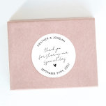 Adesivo Casamento Personalizado Minimalista Obrigado<br><div class="desc">Casamento Personalizado Minimalista Obrigado Pelos Padrões</div>