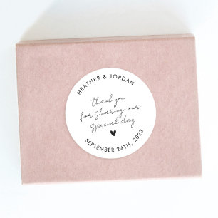 Adesivo Casamento Personalizado Minimalista Obrigado