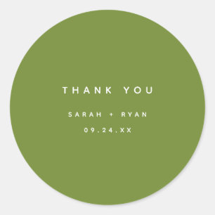 Adesivo Casamento Personalizado Minimalista Verde Oliva "O