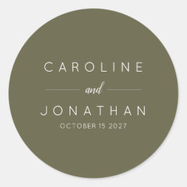 Adesivo Casamento Personalizado Mínimo Moderno do Moss Ver