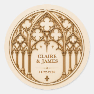 Adesivo Casamento Personalizado na Catedral Gótica Revival