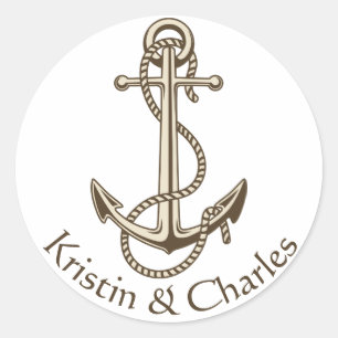 Adesivo Casamento Personalizado Náutico de Âncora de Navio