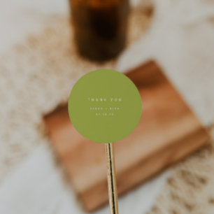 Adesivo Casamento Personalizado "Obrigado" Moderno em Verd