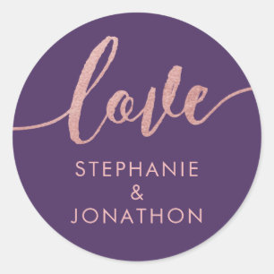 Adesivo Casamento Personalizado Plum Purple + Pink Moody L
