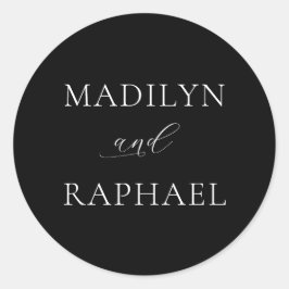 Adesivo Casamento Personalizado Preto-Branco Simples e Min
