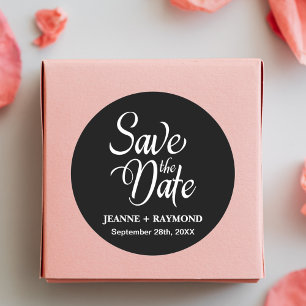 Adesivo Casamento Personalizado Preto e Branco Salvar a Da