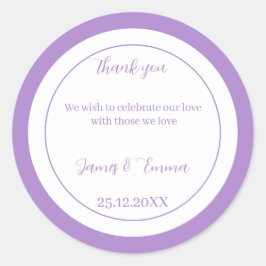 Adesivo Casamento Personalizado Roxo Simples