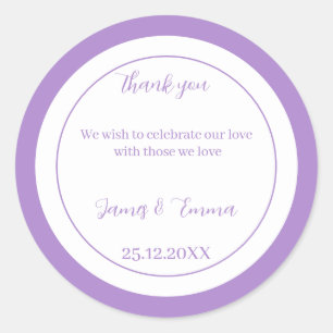Adesivo Casamento Personalizado Roxo Simples