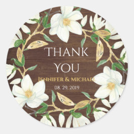 Adesivo Casamento Personalizado Rustic Wood Magnolia