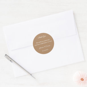 Adesivo Casamento Personalizado Simples Brown