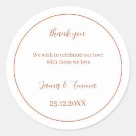 Adesivo Casamento Personalizado Simples Brown
