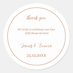 Adesivo Casamento Personalizado Simples Brown