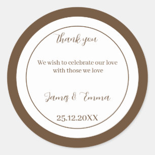 Adesivo Casamento Personalizado Simples Brown