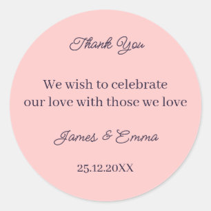 Adesivo Casamento Personalizado Simples Peach