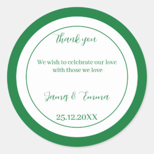 Adesivo Casamento Personalizado Verde Simples