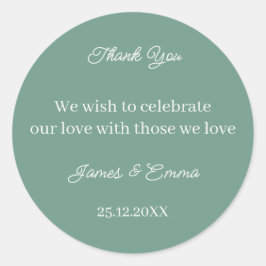 Adesivo Casamento Personalizado Verde Simples