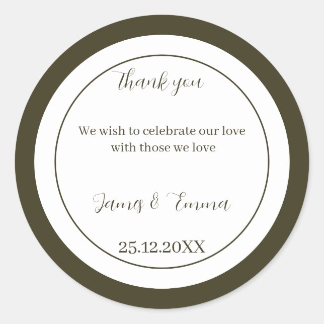 Adesivo Casamento Personalizado Verde Simples (Frente)