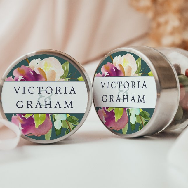 Adesivo Casamento Personalizado Vibrant Bloom (Criador carregado)