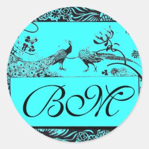 Adesivo CASAMENTO POMBOS DE AMOR MONOGRAMA ,preto e branco