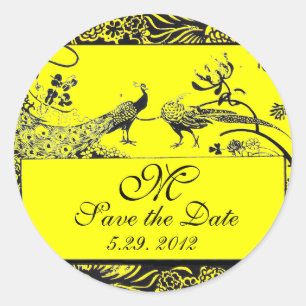 Adesivo CASAMENTO POMBOS DE AMOR MONOGRAMA preto e branco