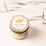 Adesivo Casamento por Aquarela de Abelhas ouros<br><div class="desc">Embora elegantes numa paleta de cor quente de creme, amarelo-ouro e cinzas de carvão, nossos adesivos de casamento de Abelhas Ouros apresentam uma ilustração de melancia com a noiva e o nome do noivo e a data de casamento em caracteres de cinza. Faz um belo toque final para convites, favores...</div>