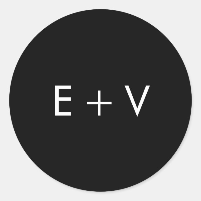 Adesivo Casamento por Monograma Negro Moderno (Frente)