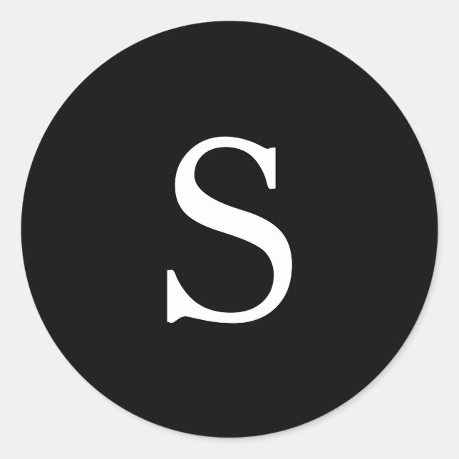 Adesivo Casamento por Monograma Negro Moderno (Frente)