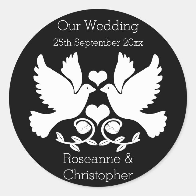 Adesivo Casamento Preto E Branco (Frente)