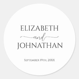 Adesivo Casamento preto e branco com script mínimo simples