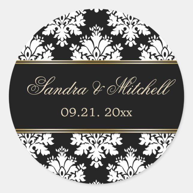 Adesivo Casamento preto e branco Damak (Frente)