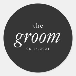 Adesivo Casamento Preto-e-Branco do Groom da Caligrafia Mo