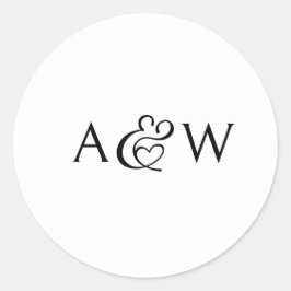 Adesivo Casamento preto e branco do Monograma de Ampersand