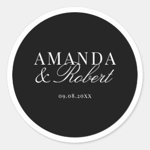 Adesivo Casamento Preto e Branco Elegante e Sofisticado