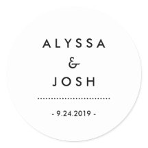 Casamento preto e branco mínimo moderno