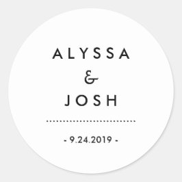 Adesivo Casamento preto e branco mínimo moderno