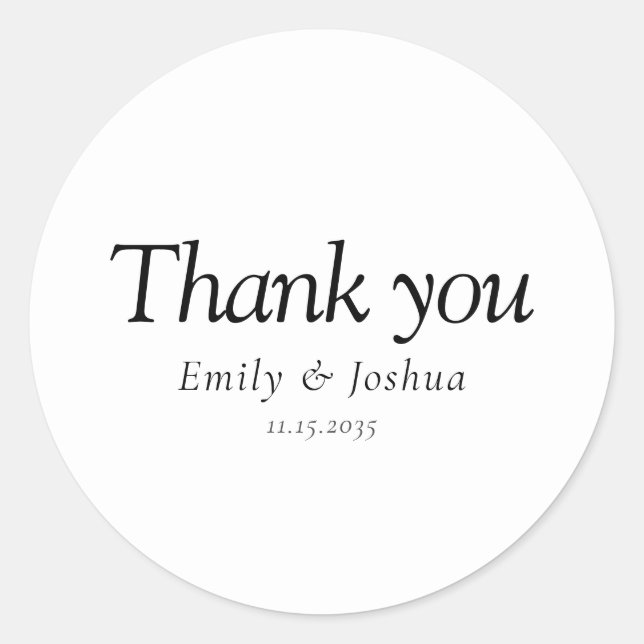 Adesivo Casamento preto e branco moderno (Frente)