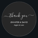 Adesivo Casamento preto e branco moderno, obrigado palerma<br><div class="desc">Obrigado de casamento preto-e-branco personalizado moderno que você usa com uma fonte moderna de escrita. Itens correspondentes disponíveis.</div>