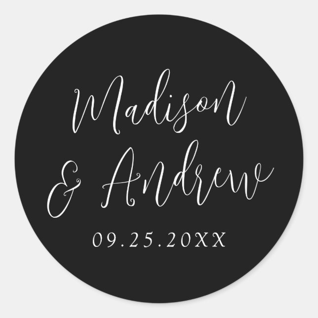 Adesivo Casamento Preto e Branco Personalizado com Letra S (Frente)