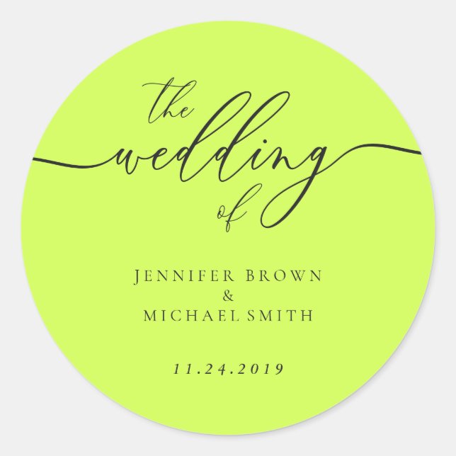 Adesivo Casamento Preto Jet Lime Ciber Minimal Script (Frente)